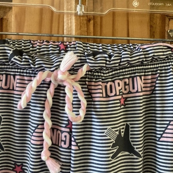 Women’s Top Gun fighter jet gray pink striped jogger lounge pants size XS - Picture 2 of 6